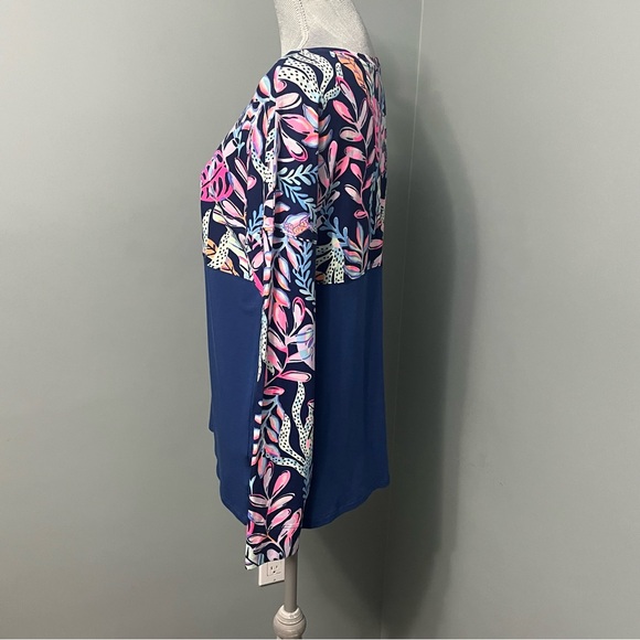 Lilly Pulitzer Finn Top NWT women’s size small colour block custom graphic print - Picture 8 of 16